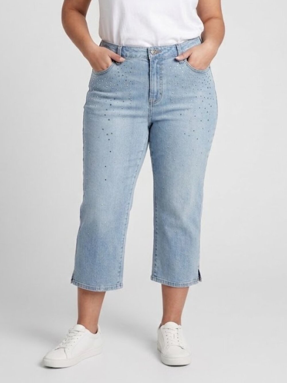 *3 FOR $9* Cosmopolitan Jeanswear Cropped Capri Rhinestone Denim Jeans Pants 12
